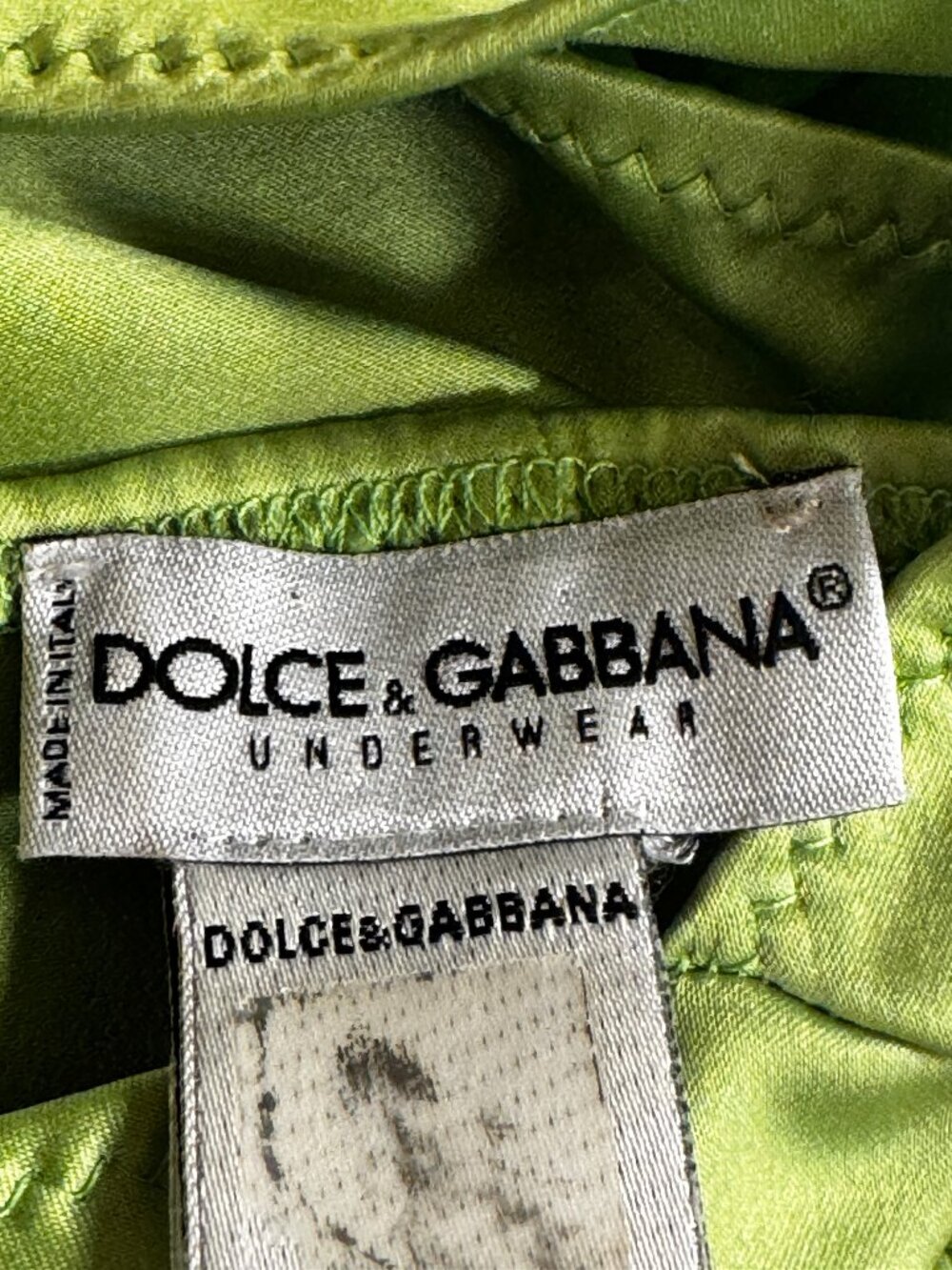 Dolce & Gabbana Lime Green Satin Cream Lace Camisole Top USA 34 XS-S - Picture 5 of 11